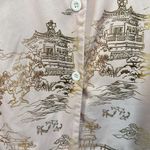 Romwe Japan  Pink Japanese Koi Fish Pink Gold Blouse Size 12 EUC #1333-LA Photo 4