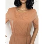 Burberry 70's Burberrys Tan day dress Embroidered Crest, boulton zip & size tab small Photo 5