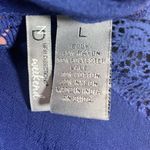 New Directions Weekend Long Sleeve V Neck Button Down Shirt Blue Size L Photo 7