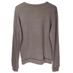Chaser Lace Up Tie Pullover Long Sleeve Sweater in Brown/White Photo 4