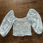 Audrey Floral Blue Puff Sleeve Top Photo 1