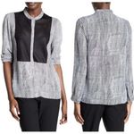 The Kooples Sport Blouse Top Womens Large Black Mesh Dot Long Sleeve Snap Button Photo 1