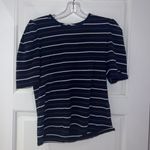 Rebecca Taylor white shirt with brown and white stripes t-shirt Photo 0