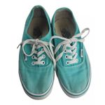 Vans  Authentic Canvas Sneakers Aqua Blue Low‎ Top Skate Shoes Size 7 Photo 0
