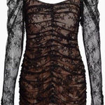 For Love & Lemons Beverly Dress Black Sheer Long Sleeve Dark Romantic Size S Photo 0