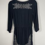 Bethany Mota Romper Shorts Womens Size XS Gauze Black Embroidered Faux Wrap Boho Photo 3