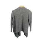 Merona Cardigan Sweater Size M Black & White Striped Waterfall Front Knit Fall Photo 1