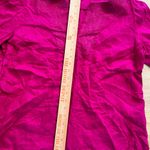 Ralph Lauren Lauren  Vibrant Fuchsia Linen Blouse Embroidered V-Neck‎ Top M Photo 3