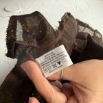 Karma Highway Brown Peasant Top Gold Dot Sheer Smocked Square Neck Medium Photo 5