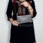 Hobo The Original Leather Zipper Baguette Mini Bag Clutch Purse Gray Photo 1