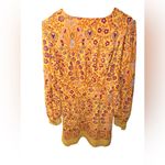 Urban Outfitters  Orange Michelle Plunging Long Sleeve Mini Dress Size Large Photo 3