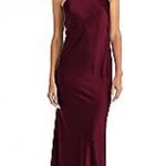 Burgundy Draped twist halter tie back gown Red Size XXS Photo 0