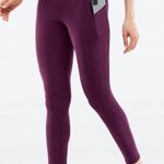 Fabletics Oasis PureLuxe High-Waisted 7/8 Legging Burgundy Pockets Size Medium Photo 0