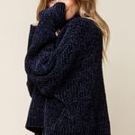 Womens Navy Turtleneck Sweater Photo 1