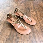 Carlos Santana • Friday sandals leopard pony hair gold braid strap wedge Photo 5