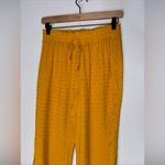 Anthropologie ‎ Yellow Textured Polka Dot Pull On Straight Leg Pants XS Photo 2