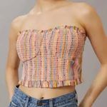 Pilcro Anthropologie Multi Stripe Strapless Smock Tube Top Size Small S FESTIVAL Photo 1