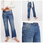 We The Free  Maggie Raw Hem Straight Leg Button Fly Cropped Jeans size 25 Photo 1