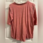 Democracy  embroidered scoop neck Women's red heather ruffle short sleeve XL Top Photo 4