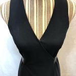 4c navy blue wrap dress with faux leather belt Size 2 Photo 3