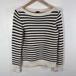 Talbots  Women's Striped Cotton Sweater Large Large Navy Blue White Long‎ Sleeve Photo 1