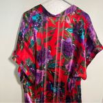 Vintage Lucie Ann II Robe Red Purple Floral Sheer Stripe S Photo 5