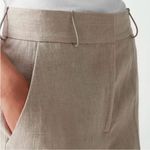 COS  Women’s Classic Straight-Leg Tailored Neutral Tan 100% Linen Pants Size 10 Photo 3