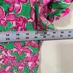 Lilly Pulitzer  Pink & Green Floral Print Short Sleeve Polo Tshirt Dress Size L Photo 5