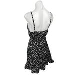 Princess Polly  Black White Polka Dots Ruffle Sleeveless Mini Wrap Dress Size 8 Photo 1