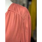 NEW Calligraphie Womens Coral Wrap Blouse Size L Long Sleeves Satin Crepe Boho Orange Size L Photo 8