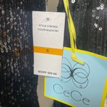 CeCe  Black Sequin One-Shoulder Bow Blouse – Size Small – NWT Photo 5