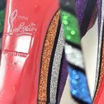 Christian Louboutin So Kate Suede Rainbow Stripy Glitter Pumps Size 37 Photo 6