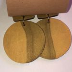 Gold Shimmer and Black Dotted Retro Boho Clay Earrings Photo 5