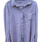 BeachLunchLounge Heart Print Button Down Shirt Long Sleeve Top XL Photo 0