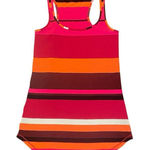 Women's Lululemon Pink/Burgundy/Orange Striped Color Block Tank Top, Size 4 Pink Photo 0