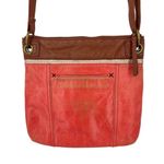 The Sak  Kendra Vintage Coral Brown Leather Crossbody Bag Adjustable Strap Photo 4