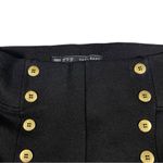 ZARA  Black High Rise Ponte Leggings Medium Gold Button Embellishments Photo 8