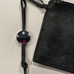 Botkier  New York black pebbled leather zipper pochette wristlet with logo pull Photo 5