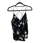Sienna Sky Floral Camisole Strappy Back Tank Top Black Women’s Size Small Photo 4