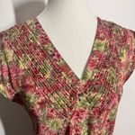 Vtg APRIL CORNELL Dress Women S Floral Beaded Midi Tie Back Boho Cottage Fairy Pink Photo 5