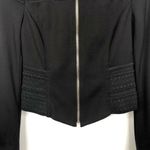 Bebe Black Full Zip Textured Long Sleeve Crop Stretch Jacket Womens Size 4 Photo 1