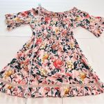 Lulus  Hello Darling Blush Pink Floral Print‎ Off  the Shoulder Dress LARGE Photo 9