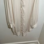 EXPRESS Button Down Blouse Cream Satin Pearl Buttons XL Photo 4