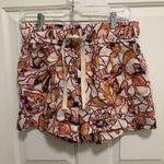 ALC Frank A.L.C Billy II White Orange Linen Casual Drawstring Pocket Shorts Size 4 Photo 1