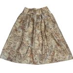 Vintage 70s Nilani floral gold metallic midi skirt with pockets high rise sz 10 Photo 0