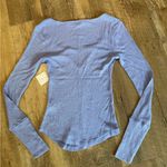 Free People NWT  Women's Waffle Knit Blue Long Sleeve Top XS Photo 2