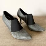 Tahari  Bea Heeled Ankle Boot in Black and Embossed Snake Print Suede Size 6.5 Photo 0