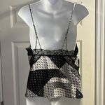 Victoria's Secret Victoria’s Secret Lace And Blk/Wht/Silver Patchwork Pattern Adjustable Cami- Med Photo 3