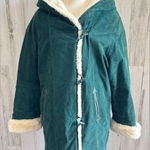 Vintage‎ Genuine Leather Shearling Lined Hooded Coat Winter medium Green Size L Photo 0