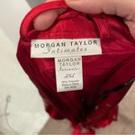 Morgan Taylor Vintage 90’s-Y2K red silky velvet trim floral embroidered robe  Photo 9